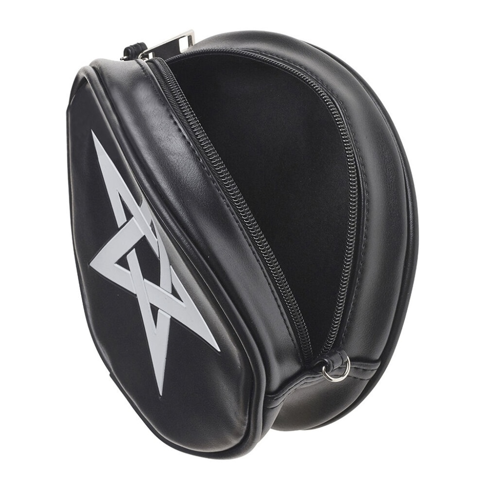 Alchemy Gothic Black Round Purse Pentagram Vegan - Picture 4 of 5